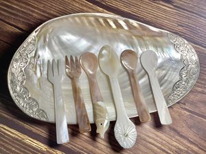 Natural <strong>Shell</strong> Mother of Pearl <strong>Shells</strong> - Handmade Products From Seashell - Set Spoon Knife From Mussel, Mother of Pearl - Product Image 4