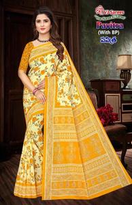 Hindistan'da pavitra vol 02 pamuk baskılı Saree üreticileri - Product Image 3