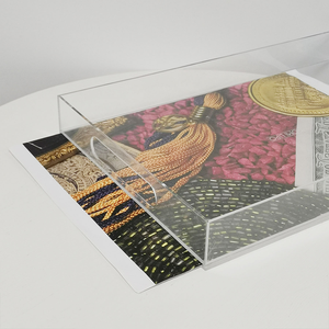 Lucite处理托盘定制透明有机玻璃亚克力托盘，带可拆卸相纸插件 - Product Image 6