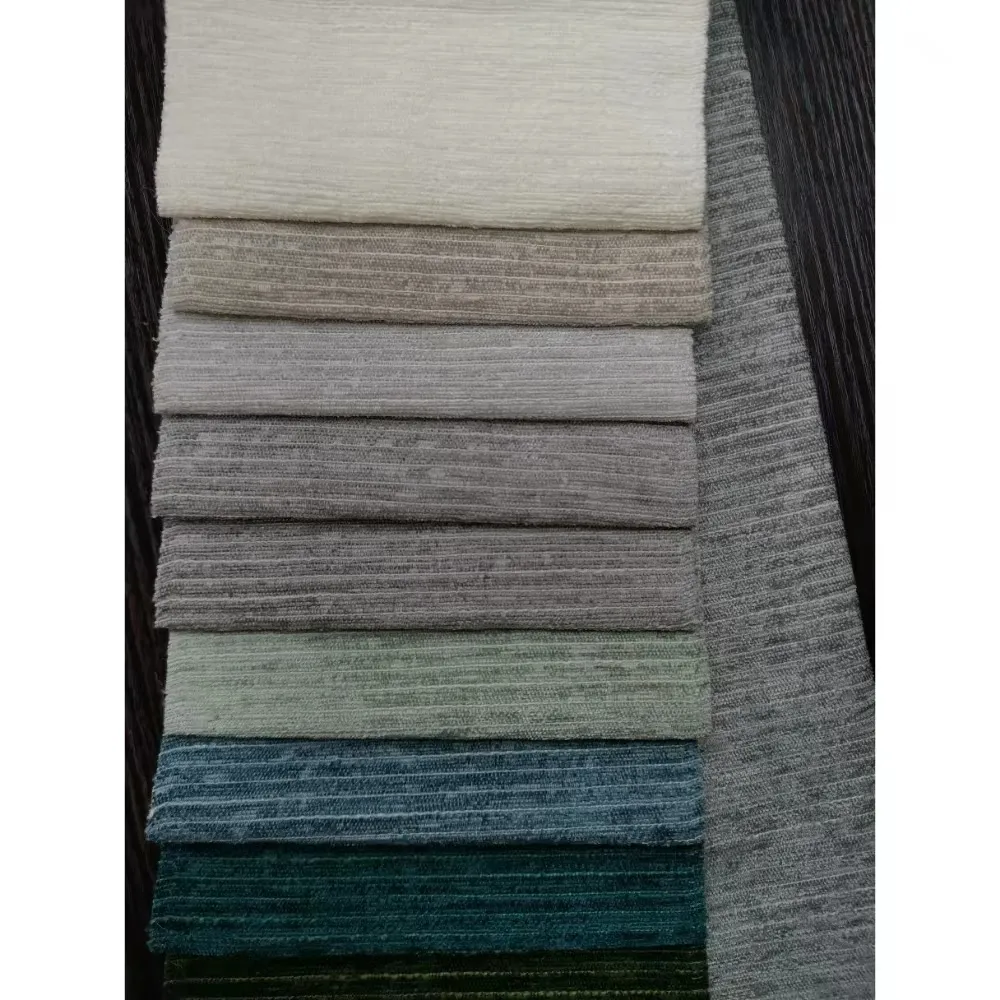 Lixiang 100% полиэфирная полосатая жаккардовая синель Радужная ткань для дивана