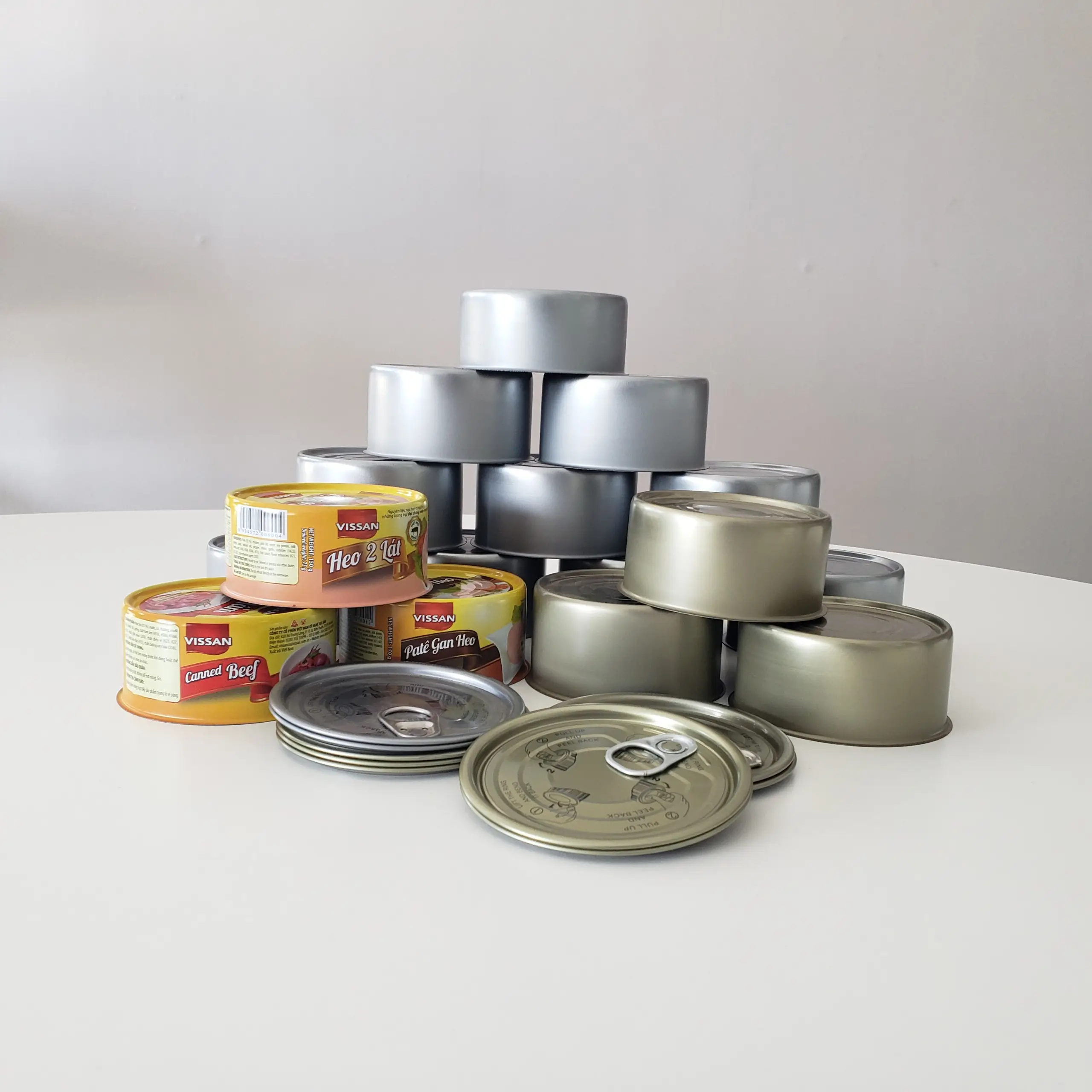 Fabriqué au Vietnam DRD 2 pièces boîte alimentaire de diamètre 84mm boîte ronde vide pour le thon en conserve et la Sardine expédition dans le monde entier