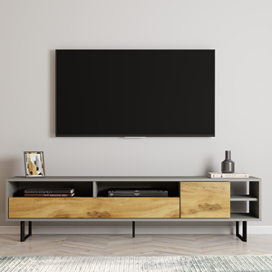 Luga Modern avrupa tarzı TV ünitesi gri/Kilim tasarım oturma odası kullanımı için fonksiyonel ve estetik - Product Image 1