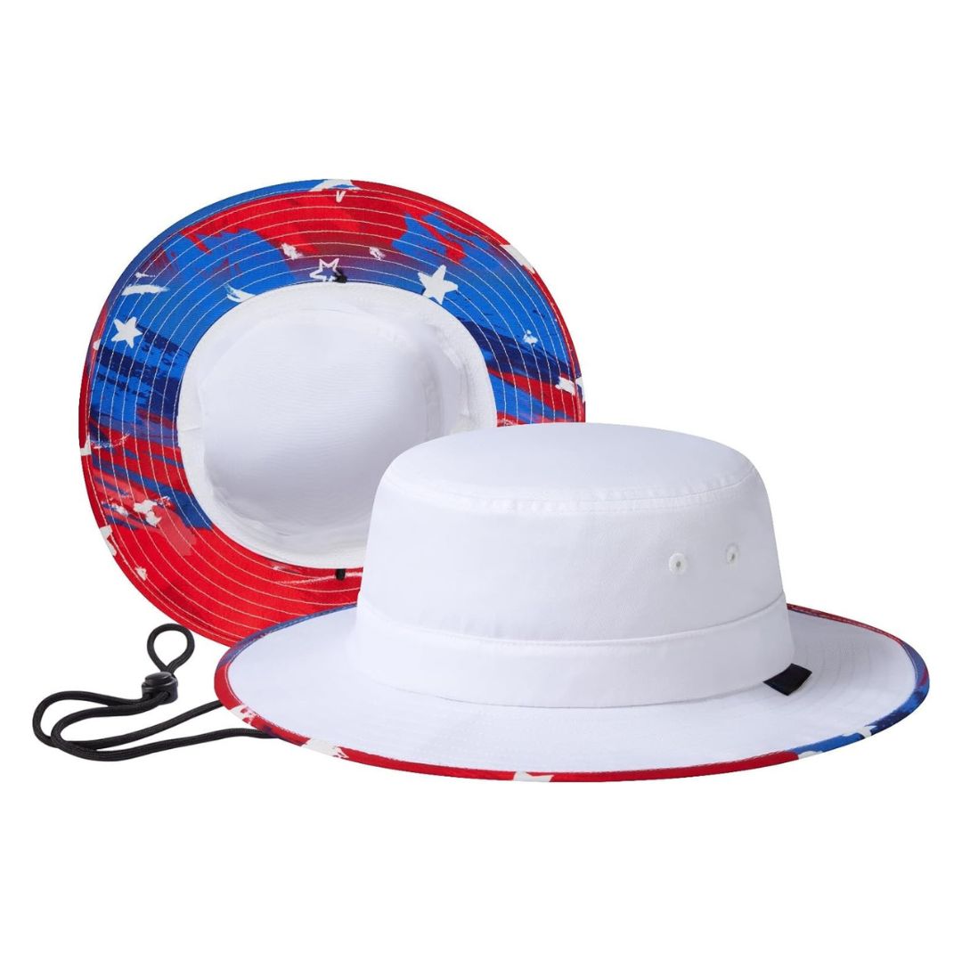 White Patterned Under Brim