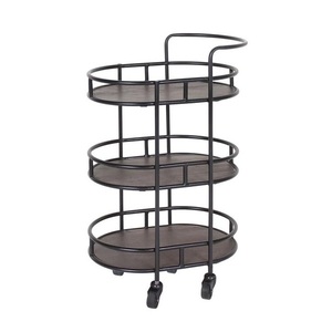 El işi ahşap Catering arabası 3 katmanlı çekici tasarım servis arabası dikdörtgen şekli yüksek kaliteli iyi satış - Product Image 3