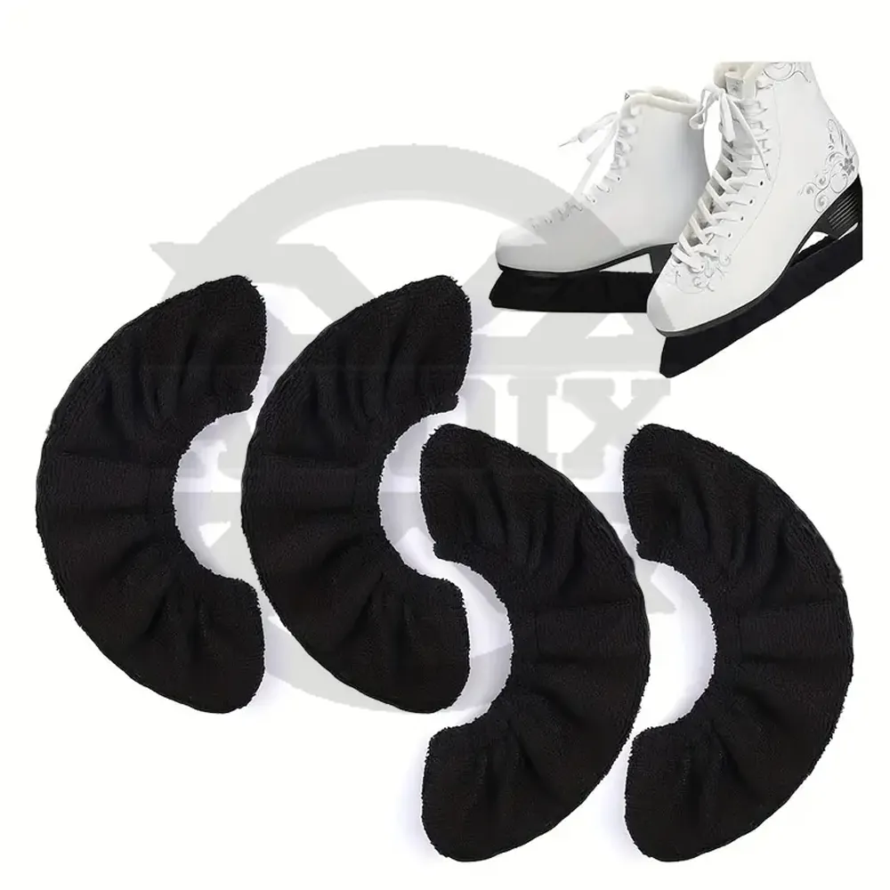 Excelente calidad, cubiertas de 2 pares de cuchillas para patines de hielo, protectores de cuchillas para patines de hielo, protectores de patines de hielo de invierno