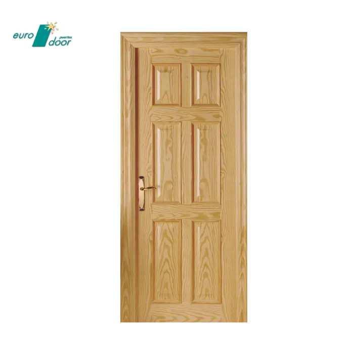 Puerta interior de estilo tradicional de madera española de la mejor calidad, chapa de pino, rebordear clásico, puerta esmaltada y sólida para casas