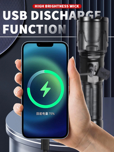טווח ארוך פנס מתכת לומן גבוה USB-C זום lintera letch אור טקטית הוביל פנס רב עוצמה טקטית - Product Image 5