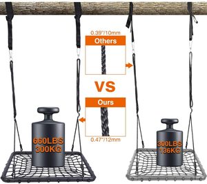OEM Custom 40'' <strong>Spider</strong> Web Tree Swing Kids Rectangle Flying <strong>Net</strong> Saucer Swing 660lbs Capacity Educational Daycare Trampoline Park