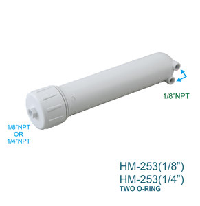 ROシステム用ポリプロピレンROメンブレンハウジング、1/8 "NPT & 1/<span class=keywords><strong>4</strong></span>" NPT & 1/<span class=keywords><strong>4</strong></span> "EZ接続キャップ付き