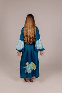 真新しいVestido製品女性アパレル美しい刺Embroidered作品フルスリーブVyshyvankaボヘミアンロングリネンウクライナのドレス
