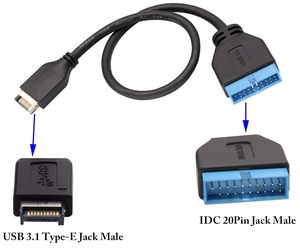 <strong>USB</strong> <strong>3</strong>.1 Front Panel <strong>Header</strong> to <strong>USB</strong> <strong>3</strong>.<strong>0</strong> 20-Pin <strong>Header</strong> Extension Cable for ASUS Motherboard - Product Image 2