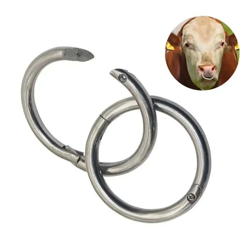 Sıcak satış yeni inek burun halkası için en kaliteli halka inek için özel Logo baskı en kaliteli üretim