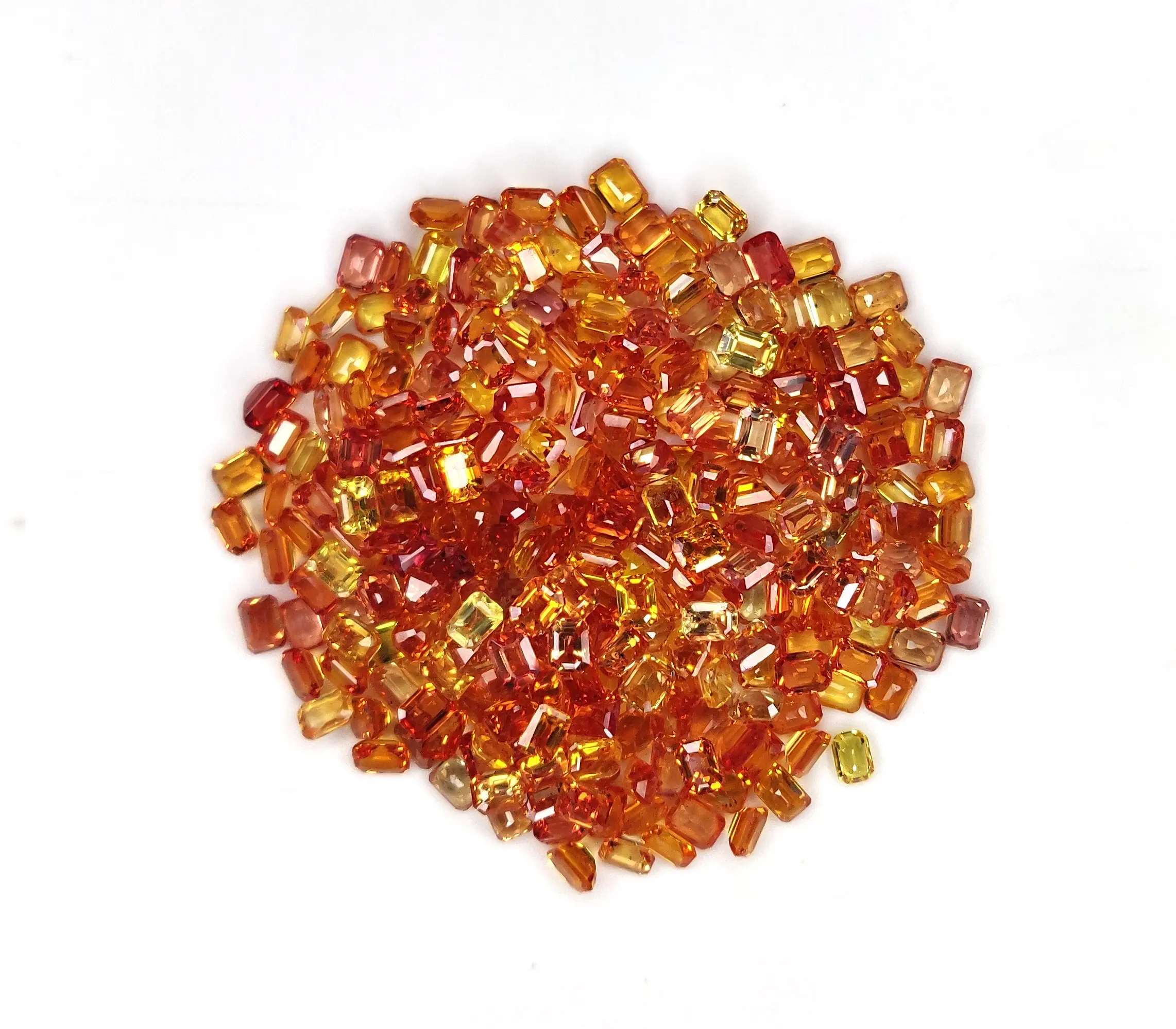 A forma di ottagono di alta qualità colore arancione 100% naturale zaffiro arancione 4x3mm pietre sciolte per la creazione di gioielli