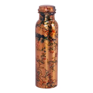 Direct Factory Supply 1L Copper Water <strong>Bottle</strong> <strong>Handmade</strong> Logo Design <strong>Set</strong> With Cap for Home Use Christmas Drinkware Boiling Water - Product Image 1
