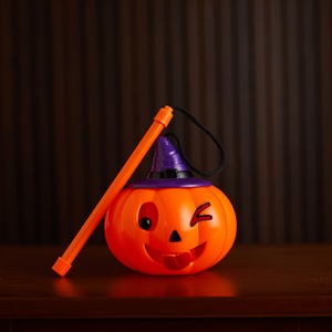 Lanterna di zucca con palo portatile per bambini di Halloween con cappello da strega nero, decorazioni per feste - Product Image 6