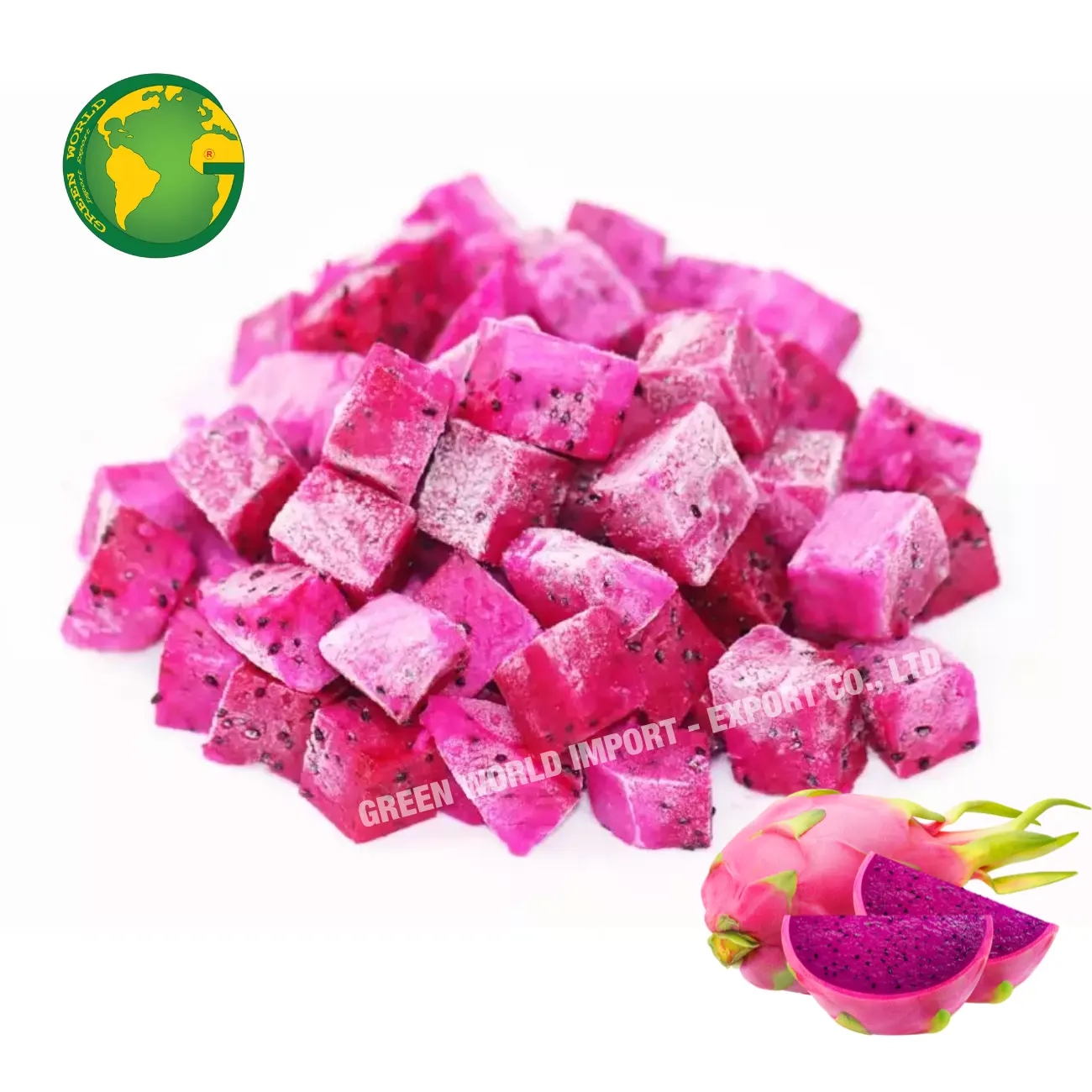 Melhor fornecedor de fatias congeladas dragon frutas/pitaya do vietnã-alta qualidade do vietnã