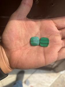 מלאכיט ירוק טבעי 10 מ""מ צורת כרית שטוחה קבושון אבן חן לייצור תכשיטים צמיד פליז גבישי ריפוי אבני חן