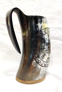 Premium kalite 100% Buffalo boynuzları Tumbler büyük kapasiteli eko Viking kupa 500ml/700ml hediye için zarif hint el sanatları - Product Image 2