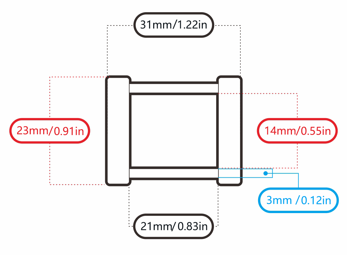 Gold-K-21mm/0.83in