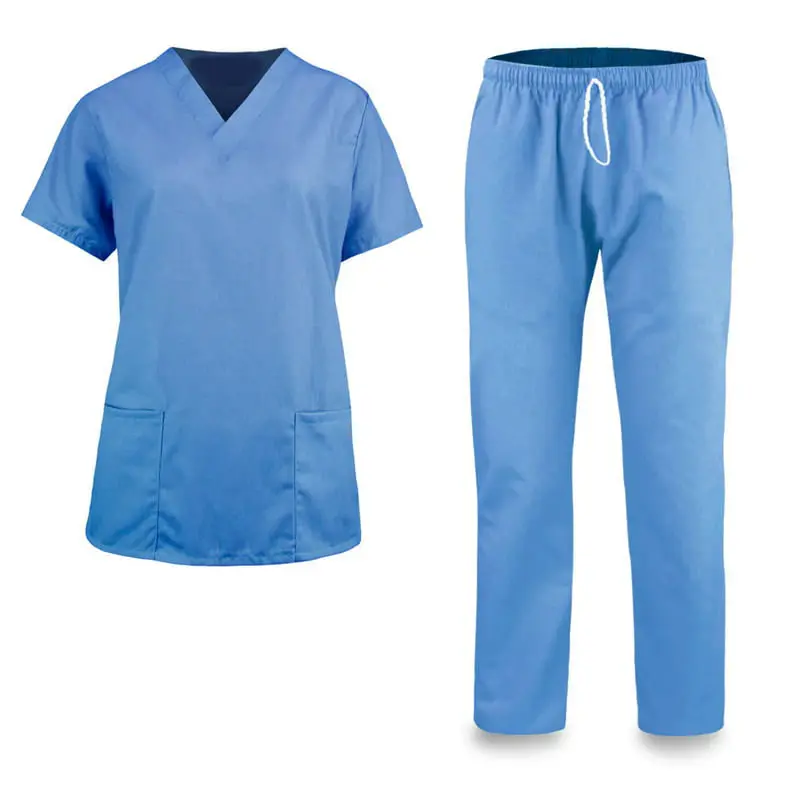 Uniforme médico de enfermería para mujer, camisa y pantalones con cuello en V para Hospital, ropa de trabajo para clínica de enfermera y médico