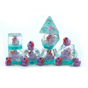 Özel D & D sıvı çekirdek zar ve sıvı mor ördek keskin kenar zindan ve ejderha Pathfinder kurulu oyunları 7 adet zar seti - Product Image 2
