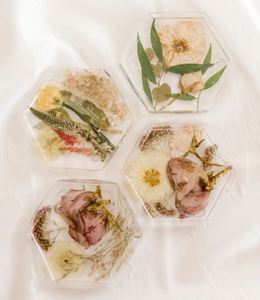 花树脂杯垫4件套