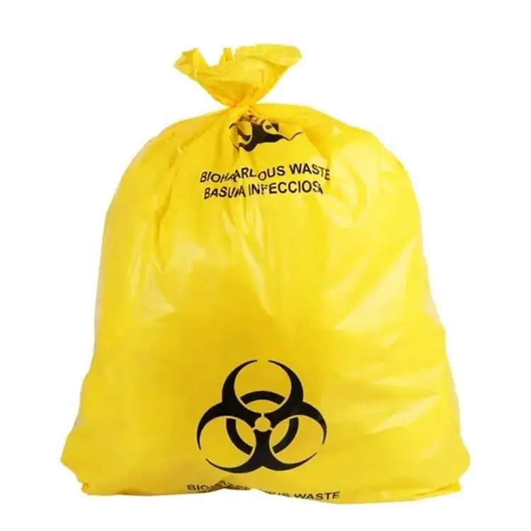 Factory Price customized Biohazard medical hospital garbage bag clinical Lab trash liner disposal infectious waste bags