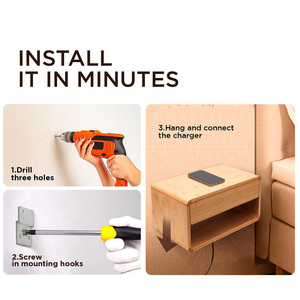 होटल के बेडरूम के लिए दराज के साथ आधुनिक बांस फ्लोटिंग नाइट स्टैंड - Product Image 6