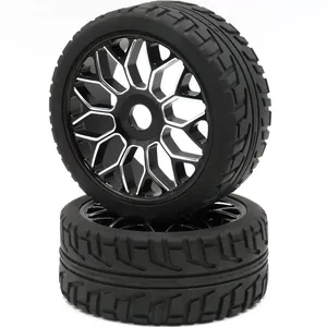 2pcs rc 1/8 סגסוגת אלומיניום גלגלי rims hex 17 מ "מ ועגלה 1:8 על צמיג כביש