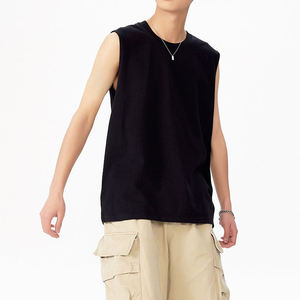 220G Quick Dry Cotton Knit <strong>Tank</strong> Top for Men Summer Loose Design Sleeveless T-Shirts Sports Vest Custom Logo 3D Hip Hop <strong>Pattern</strong> - Product Image 2