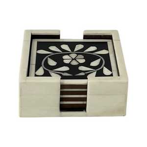 Custom Design Tea Coaster Set of <strong>4</strong> for Kitchen Catering Item Tea Cup Coaster Set Bone <strong>Inlay</strong> Design - Product Image 4