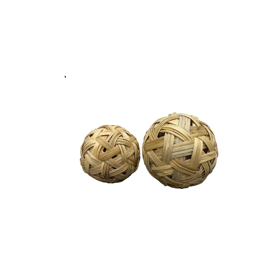 Boule de rotin boules décoratives en osier assorties-ornements de boule de rotin tissé décorations en osier de rotin naturel pour la décoration intérieure