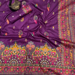 גבוה-ביקוש pashmina משי מסיבות נישואים שמציעים zari גבול יפה הדפס הודי pakian