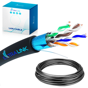 Extralink CAT5E FTP (F/UTP) Outdoor Twisted pair <strong>50M</strong> network <strong>cable</strong> Fast Ethernet as well as Gigabit Ethernet - Product Image 1