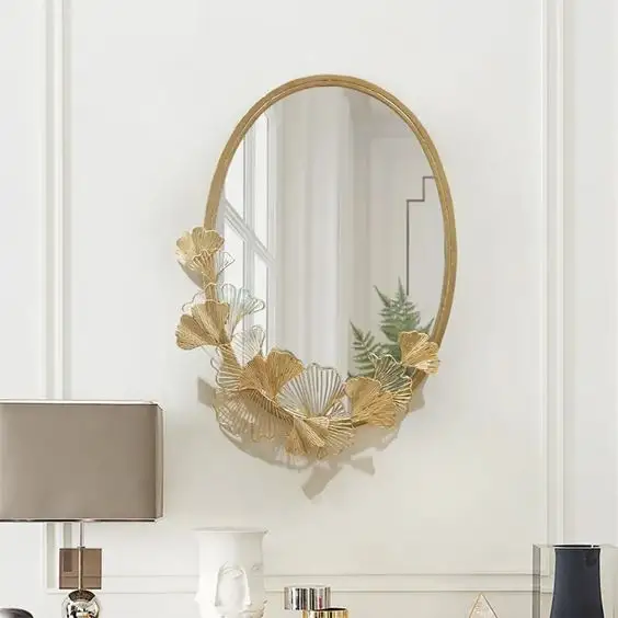 Living Room Latest Wall Mirror Metal Crafts Frame OEM ODM Personalizado Artesanal Metal Iron Frame Wall mirror