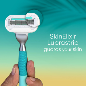 Venus Miami Sunrise Deluxe Smooth Sensitive <strong>Razor</strong> for Women, 5 blades, Manual <strong>Razor</strong>, Handle +2 Blade <strong>Razor</strong> Refills, Blue