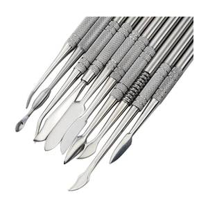 Paslanmaz çelik laboratuvar Mini çift uçlu Spatula yarı-mikro kürek konik ok ucu düz polimer kil ve araçları - Product Image 4
