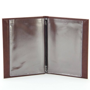 A4 <strong>Size</strong> <strong>Elastic</strong> Leather Menu Cover Wood Material with Retainer <strong>String</strong> for Hotel &amp; Restaurant Paper Menu Holder - Product Image 6
