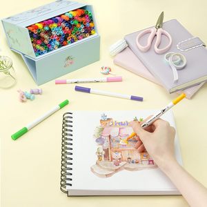 Ohuhu เครื่องหมายสําหรับสมุดระบายสีสําหรับผู้ใหญ่ 120 สีเครื่องหมายระบายสีเคล็ดลับคู่ Fine & แปรงปากกาศิลปะน้ํา - Product Image 5