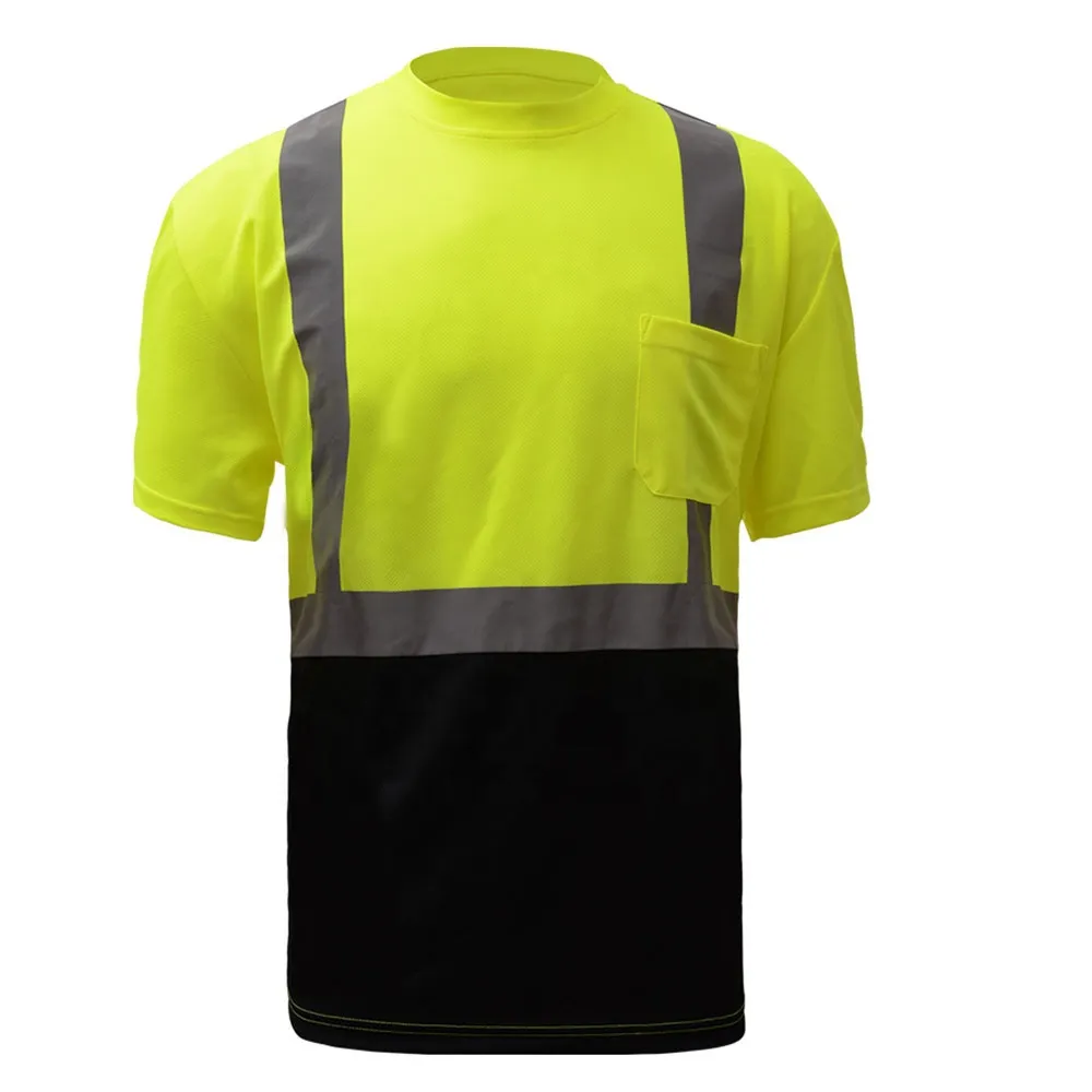 Camicia al neon di sicurezza in cotone 100% alta visibilità per la costruzione di abiti da lavoro personalizzati