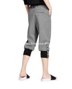 高品质定制印花涤纶男士慢跑裤，女士短扣落裆慢跑裤带口袋裤 - Product Image 1