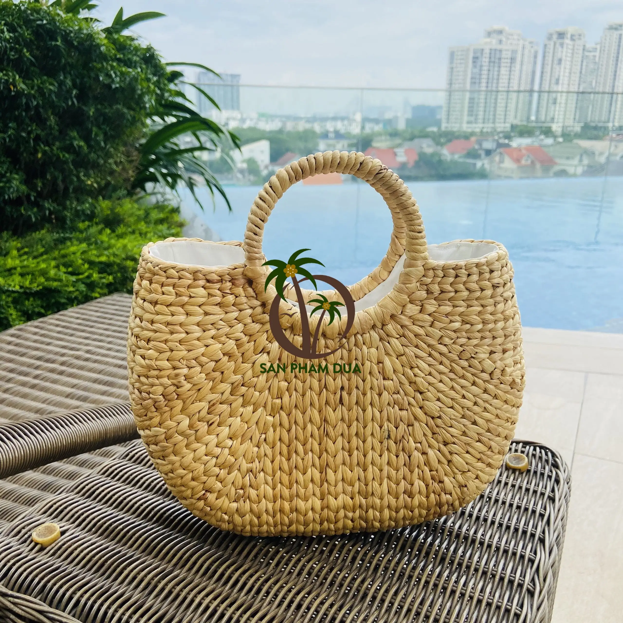 Handgemaakte Dames Tas Vintage Water Hyacint Handtassen Voor Vrouwen Cadeau Strand Tassen Dame Handtas Van Vietnam