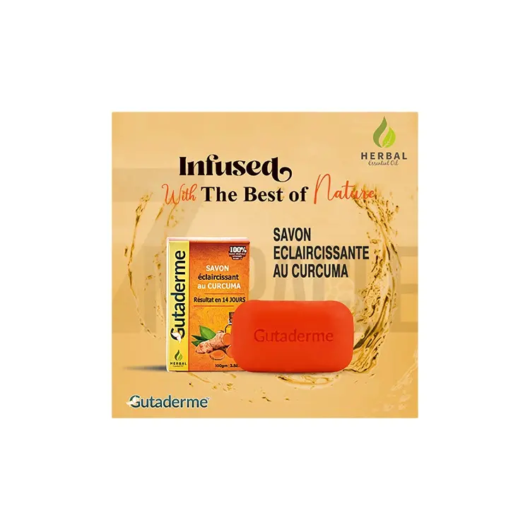 Exportateur indien de meilleure vente de savon au curcuma blanchissant au curcuma biologique pour éliminer les taches brunes du visage contre l'acné