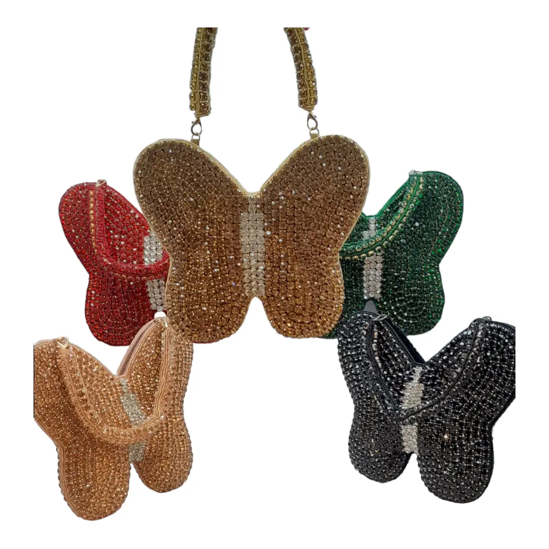 Meilleure vente Sac papillon en perles de rocaille Sac à main pour femmes au prix de gros de l'Inde