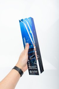 Mavi kare tasarımı ile çarpıcı Modern akrilik ödül mükemmel tanıma parçası tarzı başarıları ve kilometre taşları kutluyor - Product Image 2
