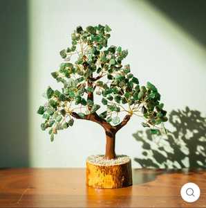 Natural Green <strong>Jade</strong> Crystal Feng Shui Tree Handcraft Healing Bonsai Gemstone <strong>India</strong> Figurine Tree For Christmas and Decoration - Product Image 2