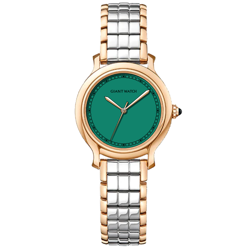 Or rose argent-vert