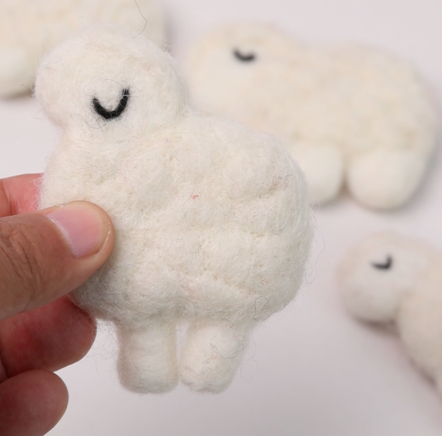 Wool Felt White Sheep