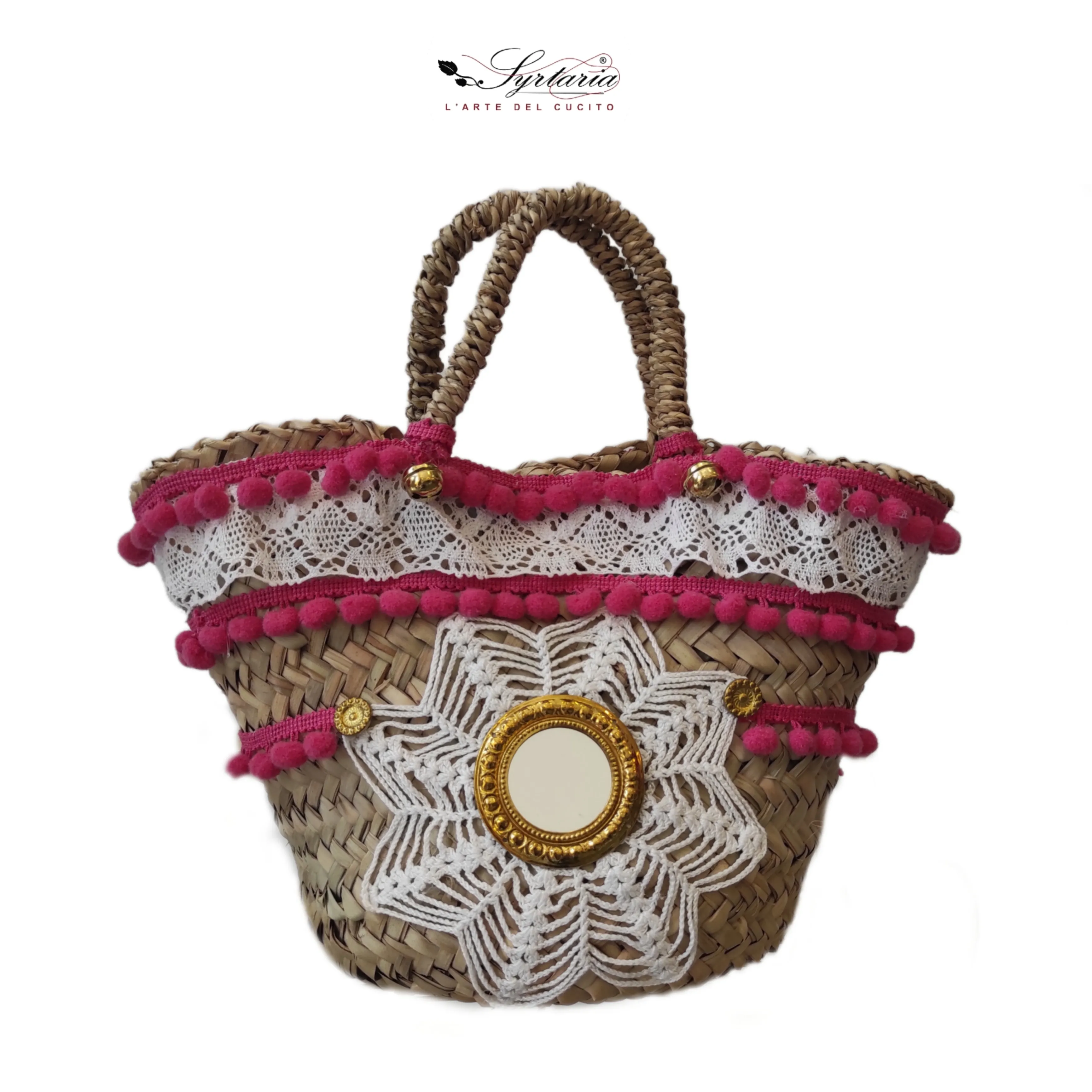 Карликовый пальмовый мешок ручной работы с типичным украшением в сибилии для повседневного использования