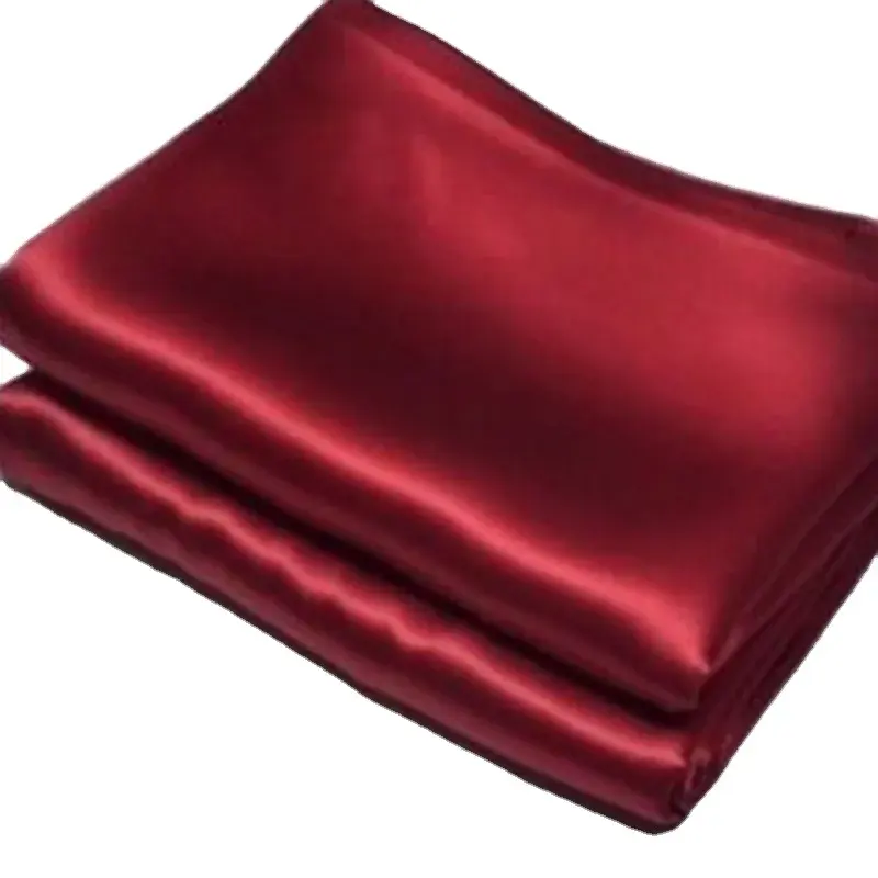 Tela de seda pesada de 40mm Satén de seda charmeuse 114cm de ancho n. ° 30 color rojo vino para vestido de noche, boda, venta por el patio